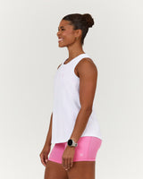 VELORA LONGLINE SINGLET - WHITE