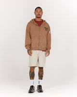MENS FLEECE BOXY ZIP UP HOODIE - FADED SAHARA VENTURE