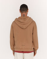 MENS FLEECE BOXY ZIP UP HOODIE - FADED SAHARA VENTURE