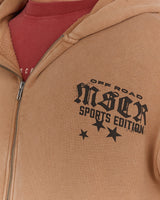 MENS FLEECE BOXY ZIP UP HOODIE - FADED SAHARA VENTURE