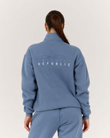QUARTER ZIP JUMPER - VINTAGE BLUE