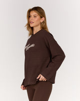 WAFFLE OVERSIZED LONG SLEEVE TEE - FONDANT