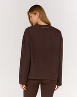 WAFFLE OVERSIZED LONG SLEEVE TEE - FONDANT