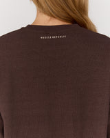 WAFFLE OVERSIZED LONG SLEEVE TEE - FONDANT