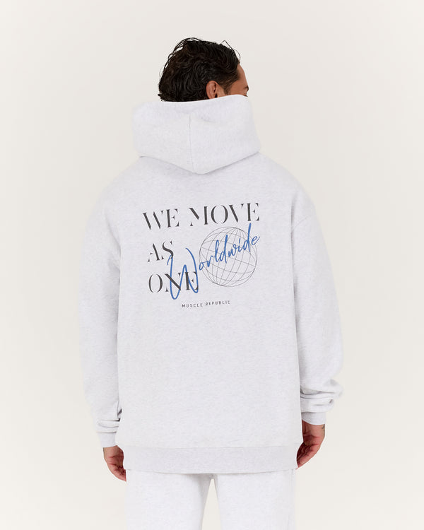 MENS WE MOVE AS ONE HOODIE - SNOW GREY