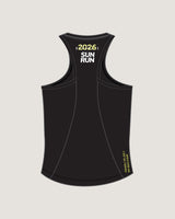 WOMENS SUN RUN RACE DAY SINGLET - BLACK