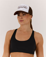 WOMENS VINTAGE TRUCKER CAP - BROWN WHITE