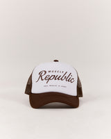 WOMENS VINTAGE TRUCKER CAP - BROWN WHITE