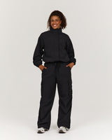 WOVEN UTILITY PANT - BLACK