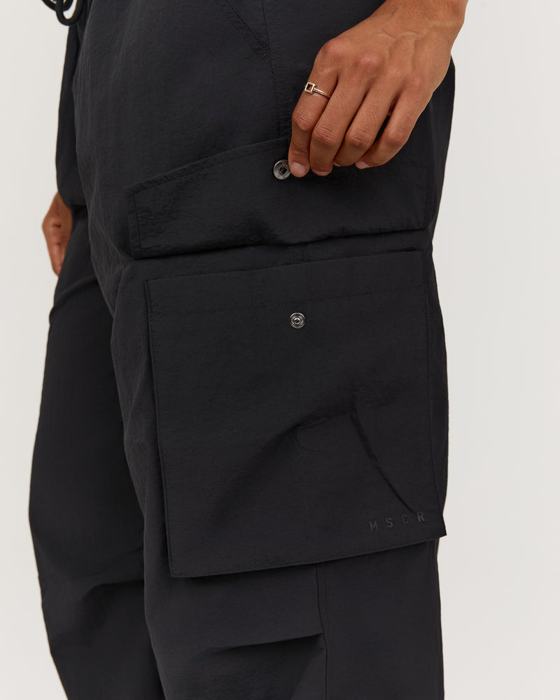 WOVEN UTILITY PANT - BLACK – MUSCLE REPUBLIC