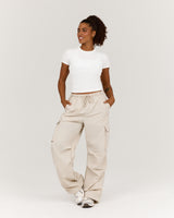 WOVEN UTILITY PANT - SANDSTONE