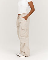 WOVEN UTILITY PANT - SANDSTONE