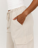 WOVEN UTILITY PANT - SANDSTONE