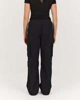WOVEN UTILITY TALL PANT - BLACK