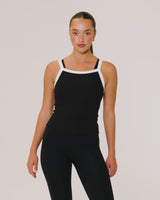 CONTROL RIBBED TANK TOP - BLACK