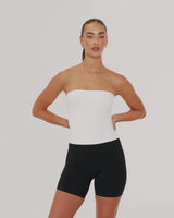 ATHLEISURE TUBE TOP - WHITE