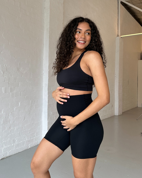 LUXE MATERNITY SHORTS - BLACK