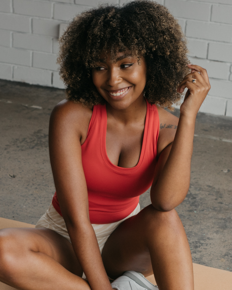 LUXE MIDRIFF TANK - CRIMSON