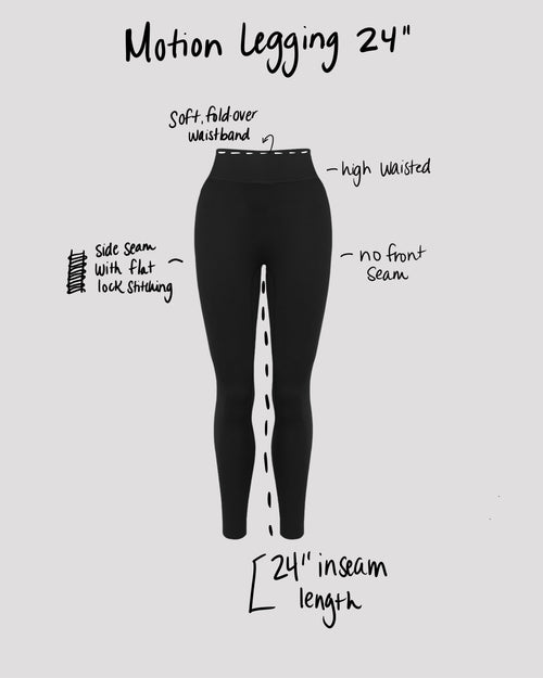 MOTION LEGGINGS 24" - BLACK