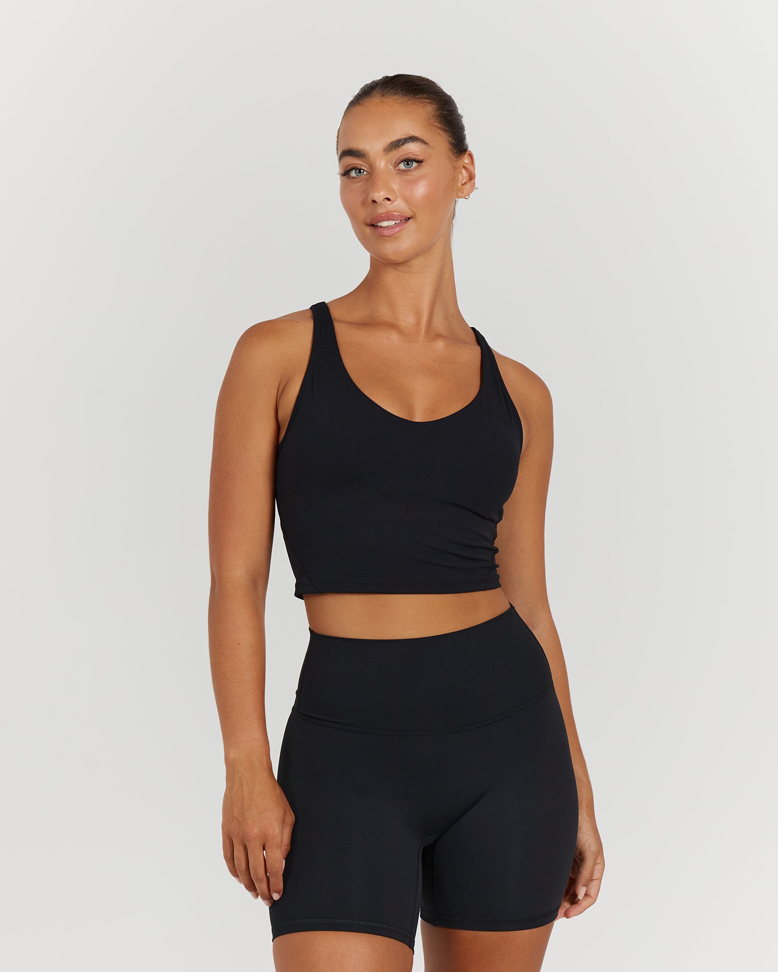 LUXE BROOKE CROP TOP - BLACK – MUSCLE REPUBLIC