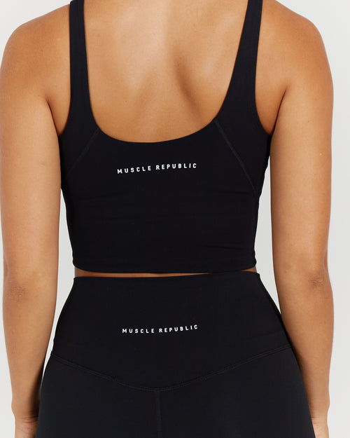 LUXE BROOKE CROP TOP - BLACK