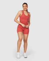 LUXE MIDRIFF TANK - CRIMSON