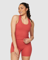 LUXE MIDRIFF TANK - CRIMSON