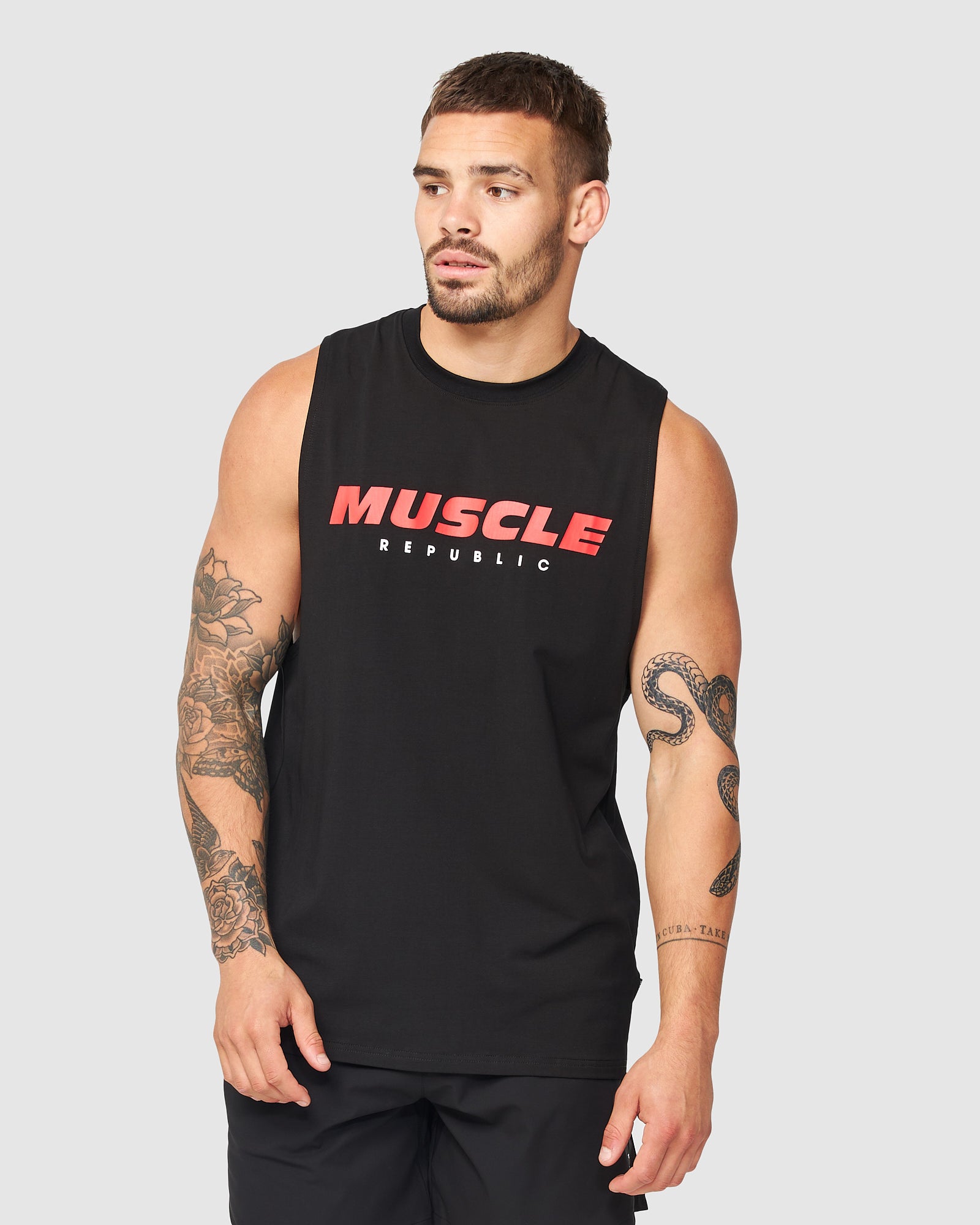 ROCKY MUSCLE TANK OG BLACK MUSCLE REPUBLIC
