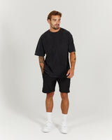 MEN'S OVERSIZED TEE - WASHED BLACK