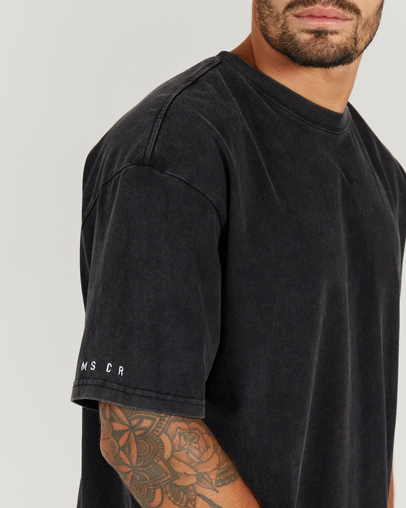 MEN'S OVERSIZED TEE - WASHED GREY