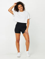 LOOSE CROP TEE - SNOW GREY