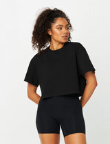 LOOSE CROP TEE - BLACK