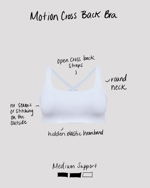 MOTION CROSS BACK BRA - WHITE